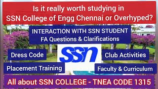 SSN College of Engg Admission Part2  SSN OverhypedSri Sivasubramaniya Nadar College Placements [upl. by Alduino454]