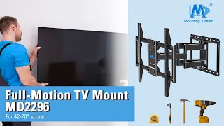 TV Wall Mount Installation Guidance for Full Motion TV Mount Mounting Dream MD2296 [upl. by Brodie]