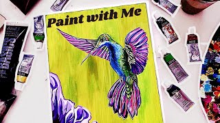 sub Paint with Me A Hummingbird  acrylic painting  Malaysia [upl. by Ennagem53]