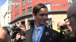 Young Conservative egged as protesters target conference [upl. by Siddon359]