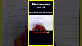 Bitwise Left shift operator in c pythoncjava  Bitwise operators shorts programming [upl. by Ravid]