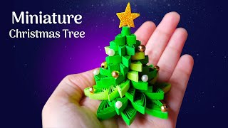 Mini Quilled Christmas Tree  Paper Quilling Miniatures [upl. by Feerahs]