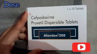 Cefpodoxime proxetil Dispersible TabletsAlandox200Highly Bacterial Infection Medicine in hindi [upl. by Adalheid]