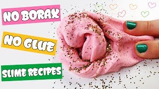 NO BORAX NO GLUE SLIME  Testing Slime Recipes Without Borax And Without Glue [upl. by Daub]