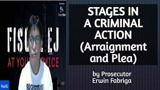 STAGES IN A CRIMINAL ACTION Arraignment and Plea [upl. by Casar705]