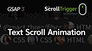 GSAP ScrollTrigger 텍스트 스크롤 애니메이션  스크롤트리거  스크롤 애니메이션  Text Scroll Animation [upl. by Roxanne]