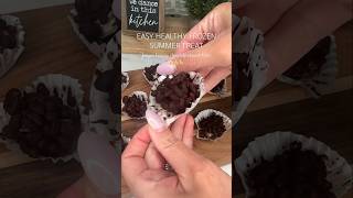 Healthy Frozen Banana Dark Chocolate Crunch Bites  Recipe Details in Description [upl. by Orban]