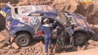 Carlos Sainz crashes in Rally Dakar 2009 [upl. by Starobin270]