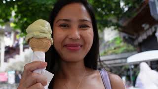 Pistachio Gelato up in Brunate in Como Italy Summer 2024 [upl. by Novyat]