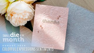 Spellbinders August 2024 Small Die of the Month – Colorful Expressions Sentiments [upl. by Yelha]