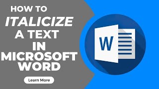 How To Italicize a text in Microsoft Word how to italicize in word [upl. by Eelyr401]