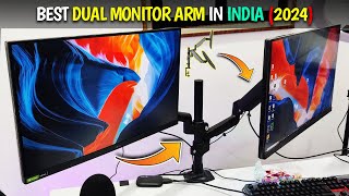 Best Dual Monitor Stand in INDIA 2024 🔥  Rife Dual Height Adjustable Gas Spring Desk Mount Stand [upl. by Danyluk372]