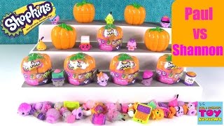 Paul vs Shannon Shopkins Halloween Pumpkin Edition Challenge 2 Pack Opening  PSToyReviews [upl. by Guido]