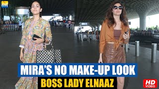 Shahid Kapoors Wife Mira Rajput In No MakeUp Look Elnaaz Norouzi In Boss Lady Look At Airport [upl. by Ysirhc406]