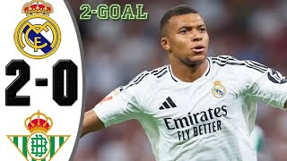 Real Madrid vs Real Betis 20 All Goals amp Highlights2024 [upl. by Ycniuq]