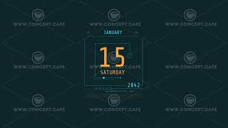 HUD of the calendar date animated in a futuristic style [upl. by Nevets]