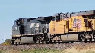 Railfanning UP in Mechanicsville IA along Hwy 30 crossings on October 26th 2024 [upl. by Moncear]