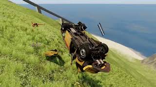 Car And Cliff A High Speed Descent That Ends in Shocking Rolls BeamNG Driver [upl. by Eilyak16]