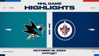 NHL Highlights  Sharks vs Jets  October 18 2024 [upl. by Ittap]