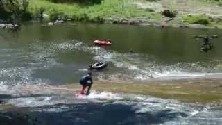 8 Year Old Boy Surfs Down Rere Rock Slide NZ [upl. by Nemrak]