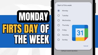 How to Change Calendar First Day of the Week Google Calendar [upl. by Borden609]