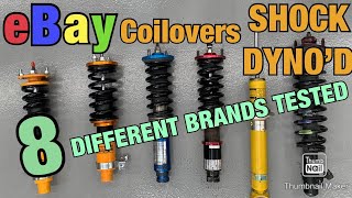 8 BRANDS OF COILOVERS ON THE SHOCK DYNO WORLD FIRST TEST [upl. by Esila67]