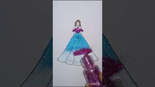 diy Fashionable glitter dress 👗✨💙🩷fashionglitterarttrendingviralshortscreativitydress [upl. by Ativahs]