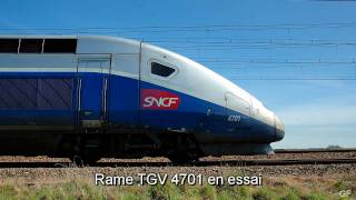 Rame TGV 4701 en essai  Freinage dUrgence [upl. by Terese]