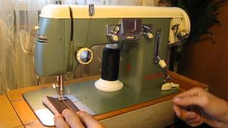 Sewing machine Швейная машина Gritzner 01022 test кожа [upl. by Aierb]