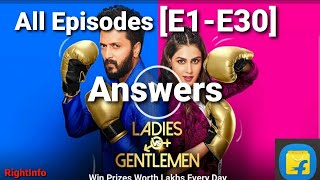 Flipkart Ladies vs Gentlemen All Episodes E1E30 Answers [upl. by Llednek]