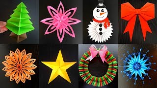 8 DECORACIONES NAVIDEÑAS DE PAPEL PARA HACER EN 5 MINUTOS ideas de decoracion [upl. by Terrie429]