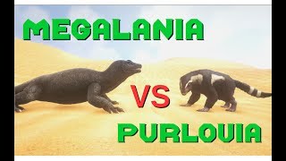 Megalania vs Purlovia and some other dinosaurs  ARK Survival Evolved [upl. by Mapes808]