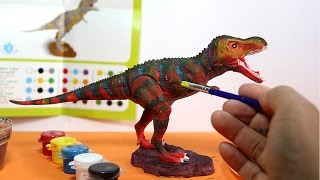 TRex Dinosaur toy painting with watercolors  Dinosaurio de juguete para pintar  16 [upl. by Pizor]