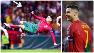 Cristiano Ronaldo bicycle kick for Portugal vs Slovakia fans shocked by Ronaldos attempt [upl. by Dnalsor593]