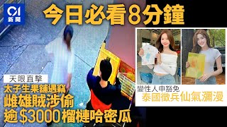 今日新聞 香港 雌雄賊涉偷逾3000榴槤等鮮果｜泰國徵兵抽籤顏值爆錶 「校花大使」「選美皇后」現身｜01新聞｜大美督｜的士｜代購｜搶包山｜七欖｜2024年4月7日 hongkongnews [upl. by Perrin]