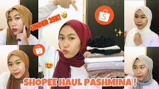 SHOPEE HAUL HIJAB  TRY ON  MURAH POLL  Tania Natasha [upl. by Ekal]