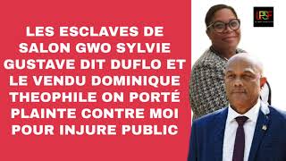 SYLVIE GUSTAVE DIT DUFLO amp DOMINIQUE THEOPHILE CES ESCLAVES DE SALON ONT PORTÉ PLAINTE CONTRE MOI [upl. by Otrebmal]