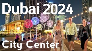 Dubai 4K Amazing City Center Burj Khalifa Dubai Mall Walking Tour 2024 🇦🇪 [upl. by Soulier]