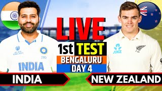 India vs New Zealand 1st Test Day 4  IND vs NZ Live Match  Live Cricket Match Today Session 2 [upl. by Eifos]