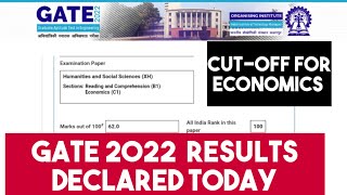 Gate Exam 2022 Results Declared Today Cuttoff GATE2022 GATEECONOMICS [upl. by Obala]