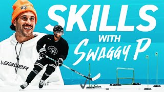 NHL players compete in Swaggy Ps hockey skill test [upl. by Nimajnab470]