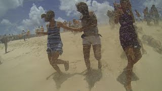 Blown Away Beach goers get blasted by a jet in St Maarten Maho Beach multiple camera angles [upl. by Sal]