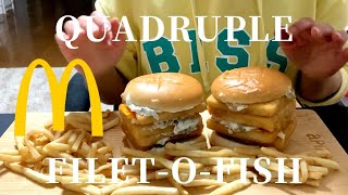 Quadruple Filet O Fish ASMR w talking [upl. by Ailemac]