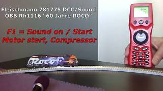 Fleischmann 781775 ÖBB Rh 1116 DCC Sound Presentation quot 60 Jahre ROCO quot Spur N scale [upl. by Seitz]