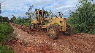 ลงถนนเส้นใหม่งานปรับเกรดซ่อมแซมถนนลูกรัง grader HIDROMEK MG460 [upl. by Notlim]