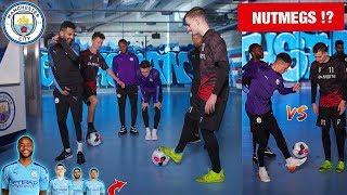 I tried to NUTMEG the MAN CITY PRO FOOTBALLERS  Sterling Mahrez Jesus Foden [upl. by Swetlana]