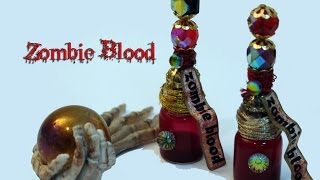 DIY POTION 1 How To Make Zombie Blood In a VialCharm or Pendant [upl. by Sykleb]