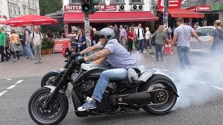 3 Crazy Harley Davidson VRods amp Sportster  BURNOUTS AND LOUD SOUNDS [upl. by Serra419]