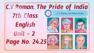 7th class English lessonCV Raman The pride of india [upl. by Aisiat789]