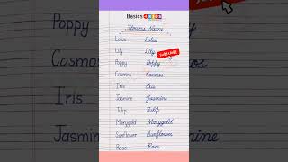 flowers name in cursive handwriting  cursive handwriting practice  learn flowers name [upl. by Nwahsan4]